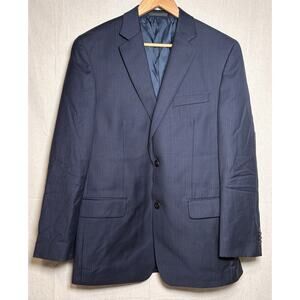 Michael Kors Suit Jacket 40R 100% Wool Blue Pinstripe Blazer Designer
